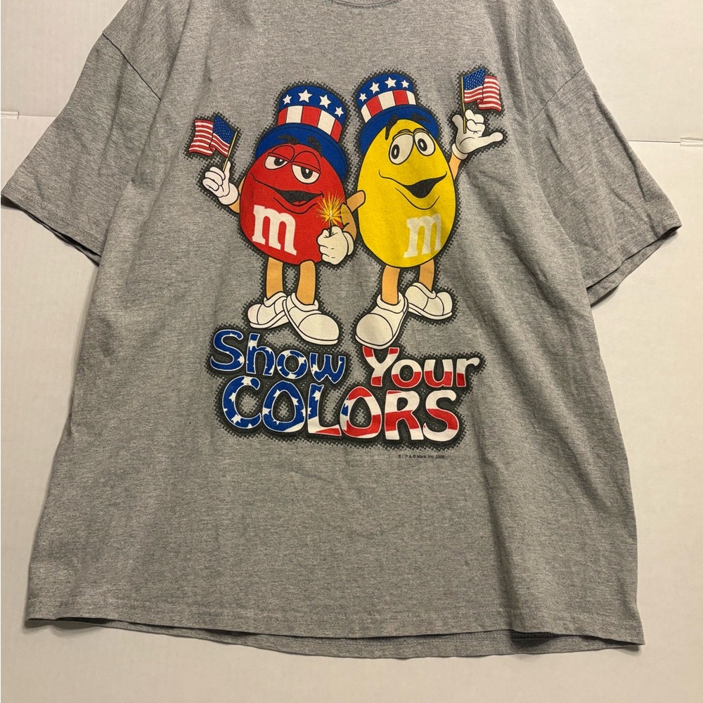 M&M'S Gray T-Shirt with Red and Yellow Characters